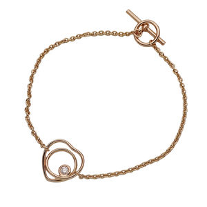 HERMES Gold Diamond Charm Bracelet